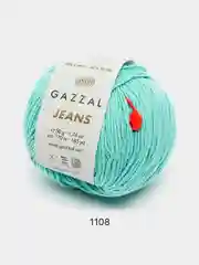 Тёмно-бирюзовый пряжа Gazzal Jeans 58% Хлопок 42% Акрил 50г 170м  Газал Джинс