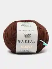 Тёмно-коричневый пряжа Gazzal Jeans 58% Хлопок 42% Акрил 50г 170м  Газал Джинс
