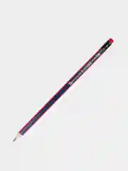 Карандаш чернографитный HB с ластиком BRAUBERG Stripes, 12 штук, трехгранный