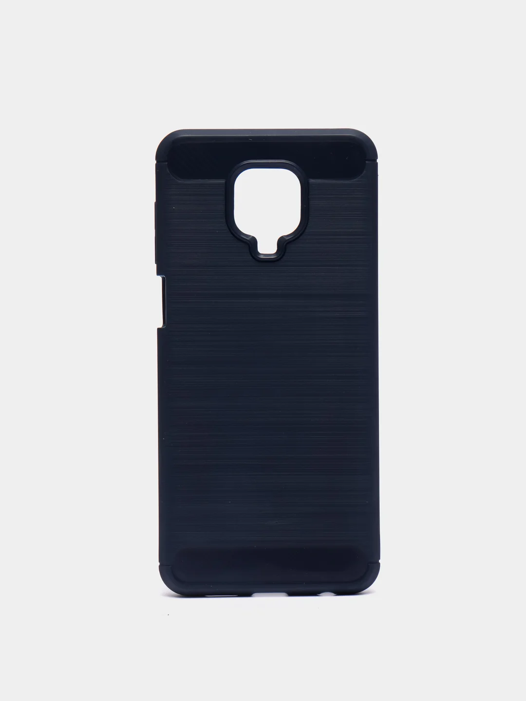 Темно-синий чехол Xiaomi Redmi Note 9S / Note 9 Pro имитация под карбон и металл