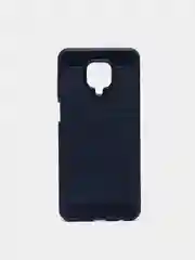 Темно-синий чехол Xiaomi Redmi Note 9S / Note 9 Pro имитация под карбон и металл