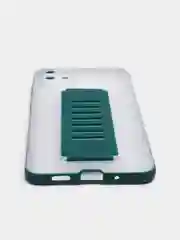 Тёмно-зелёный противоударный чехол с ремешком-держателем для Samsung Galaxy S20, S20 Plus, S20 Ultra