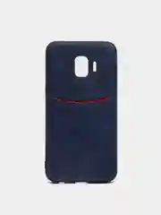 Синий чехол из эко кожи с карманом на Samsung J2 Core J2 Pro J6 J4 Core J4 Plus J4 J6 Plus J8