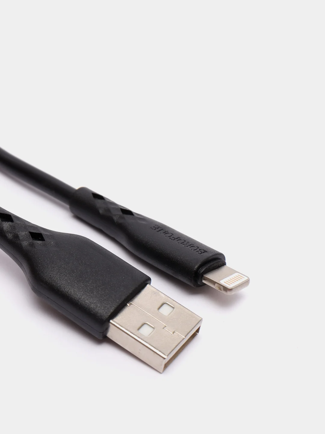 Черный кабель для зарядки iPhone 6, 7, 8, X, XS, XR, 11 USB Lightning Borofone BX48