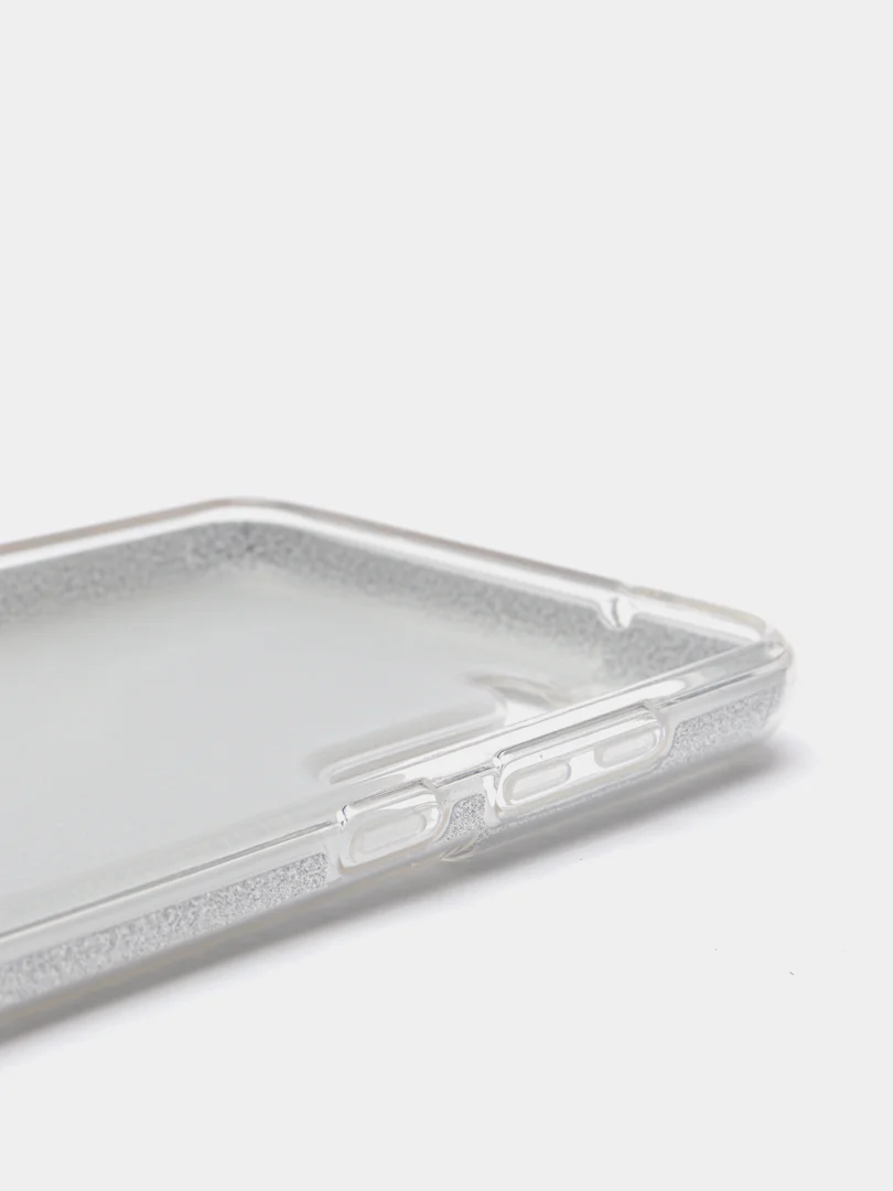 Серебряный чехол блестящий для Samsung Galaxy S21FE, накладка c блёстками для Самсунг S21 FE