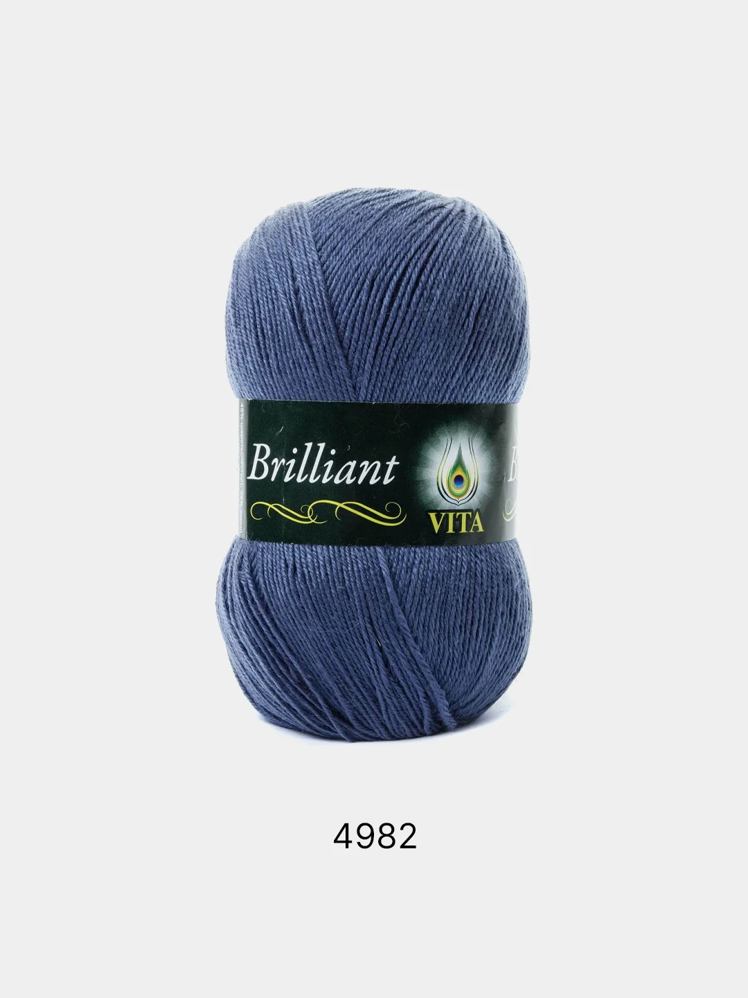 Индиго пряжа Vita Brilliant 55% Акрил 45% Шерсть Ластер 100г 380м