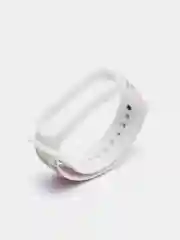 Белый силиконовый ремешок для Xiaomi mi band 3 / 4 / 5 / 6 / 7 принты с цветами