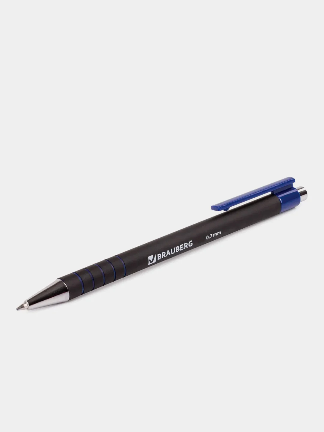 Ручка-автомат шариковая BRAUBERG Capital+, синяя, soft-touch, 0,35 мм, 12 штук, 880189