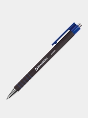 Ручка-автомат шариковая BRAUBERG Capital+, синяя, soft-touch, 0,35 мм, 12 штук, 880189