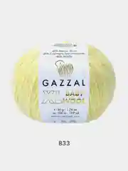 Лимонный пряжа Gazzal Baby Wool XL 40% Полиакрил 40% Мериносовая шерсть 20% Кашемир ПА 50г 100м