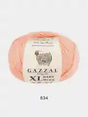 Карамельный пряжа Gazzal Baby Wool XL 40% Полиакрил 40% Мериносовая шерсть 20% Кашемир ПА 50г 100м