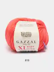 Коралловый пряжа Gazzal Baby Wool XL 40% Полиакрил 40% Мериносовая шерсть 20% Кашемир ПА 50г 100м