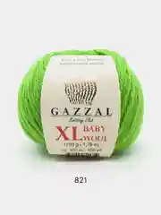 Салатовый пряжа Gazzal Baby Wool XL 40% Полиакрил 40% Мериносовая шерсть 20% Кашемир ПА 50г 100м
