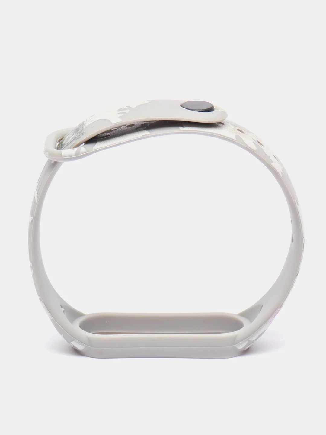 Серый силиконовый ремешок для Xiaomi mi band 3 / 4 / 5 / 6 / 7 принты с цветами