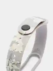 Серый силиконовый ремешок для Xiaomi mi band 3 / 4 / 5 / 6 / 7 принты с цветами