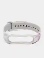 Серый силиконовый ремешок для Xiaomi mi band 3 / 4 / 5 / 6 / 7 принты с цветами