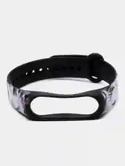 Кремовый силиконовый ремешок для Xiaomi mi band 3 / 4 / 5 / 6 / 7 принты с цветами