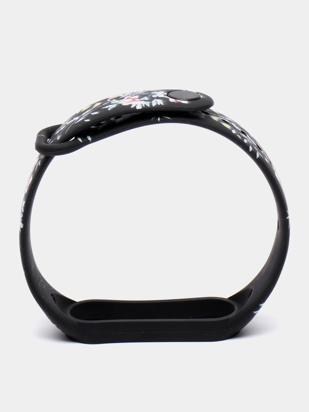Желтый силиконовый ремешок для Xiaomi mi band 3 / 4 / 5 / 6 / 7 принты с цветами