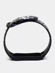 Желтый силиконовый ремешок для Xiaomi mi band 3 / 4 / 5 / 6 / 7 принты с цветами