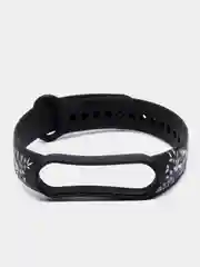 Желтый силиконовый ремешок для Xiaomi mi band 3 / 4 / 5 / 6 / 7 принты с цветами