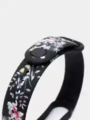 Желтый силиконовый ремешок для Xiaomi mi band 3 / 4 / 5 / 6 / 7 принты с цветами