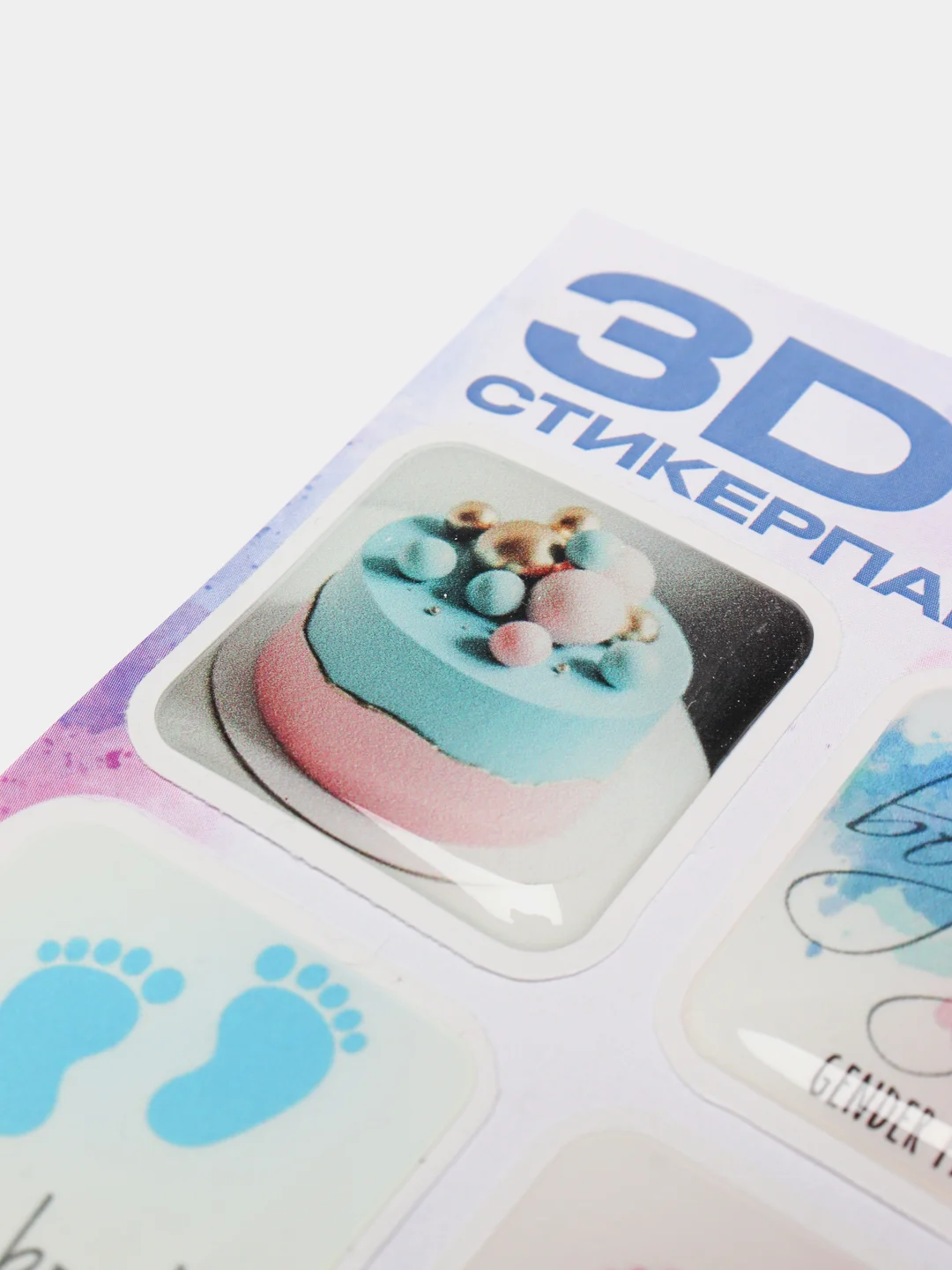 Бордовый 3d наклейка (3Д объемная наклейка) стикер на телефон гендер пати boy/girl, розовый/голубой