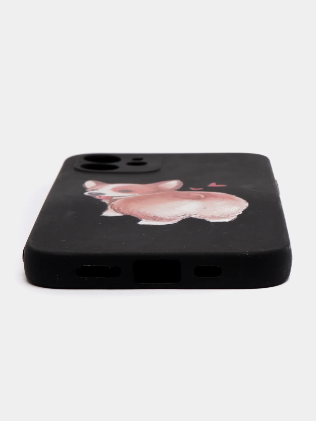 Черный чехол силиконовый для iPhone 11 / 12 Корги SiliconCase