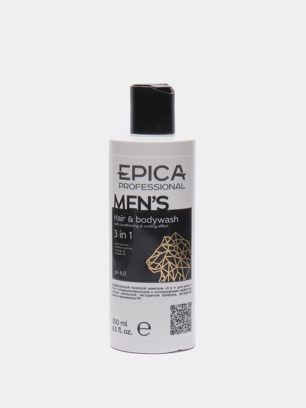 Универсальный мужской шампунь 3 в 1 для волос и тела Epica Professional