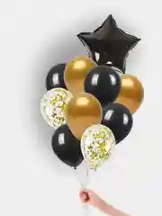 Бронзовый воздушные шары, набор "Праздничный", 10 штук