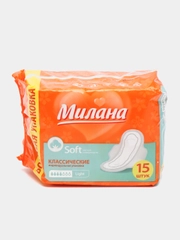 Прокладки женские с крылышками Милана "Soft", гигиенические, 4 капли, 15 штук