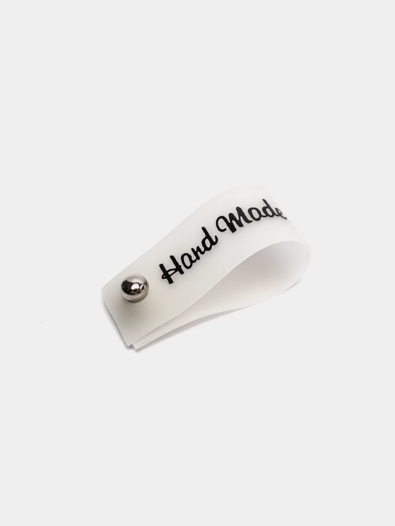 Белый нашивка Hand Made, 2 шт