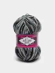 Серый меланж пряжа  Носочная Alize Superwash Comfort Socks 75% Шерсть 25% Полиамид 100г 420м