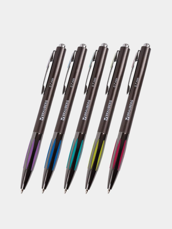 Ручка шариковая Brauberg Stripe, синяя, 12 штук, 0,7 мм