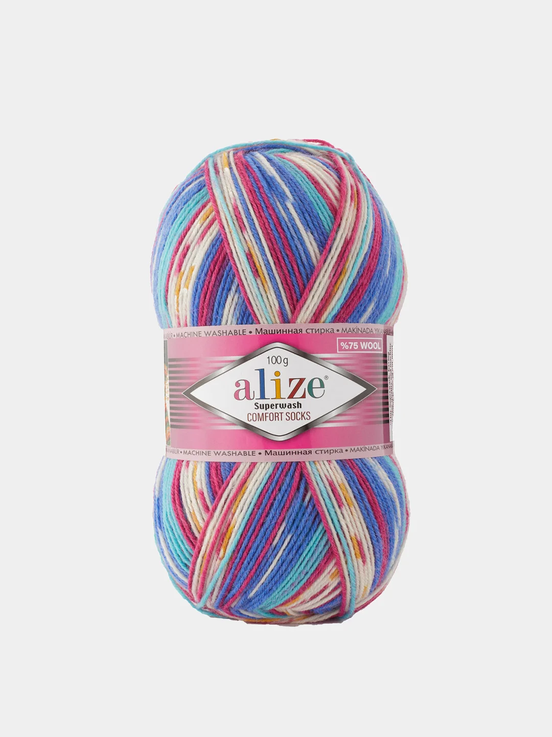 Конфетный пряжа  Носочная Alize Superwash Comfort Socks 75% Шерсть 25% Полиамид 100г 420м