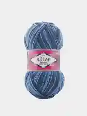 Голубой пряжа  Носочная Alize Superwash Comfort Socks 75% Шерсть 25% Полиамид 100г 420м