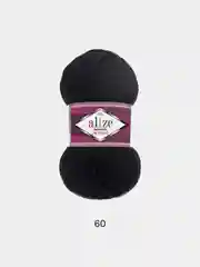Черный пряжа  Носочная Alize Superwash Comfort Socks 75% Шерсть 25% Полиамид 100г 420м