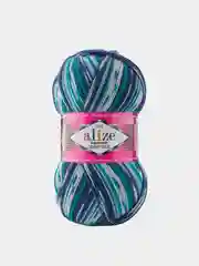 Лазурный пряжа  Носочная Alize Superwash Comfort Socks 75% Шерсть 25% Полиамид 100г 420м