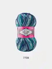 Лазурный пряжа  Носочная Alize Superwash Comfort Socks 75% Шерсть 25% Полиамид 100г 420м