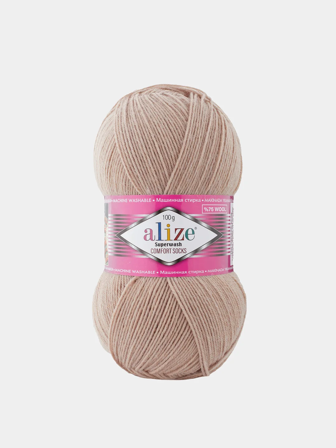 Бежевый пряжа  Носочная Alize Superwash Comfort Socks 75% Шерсть 25% Полиамид 100г 420м