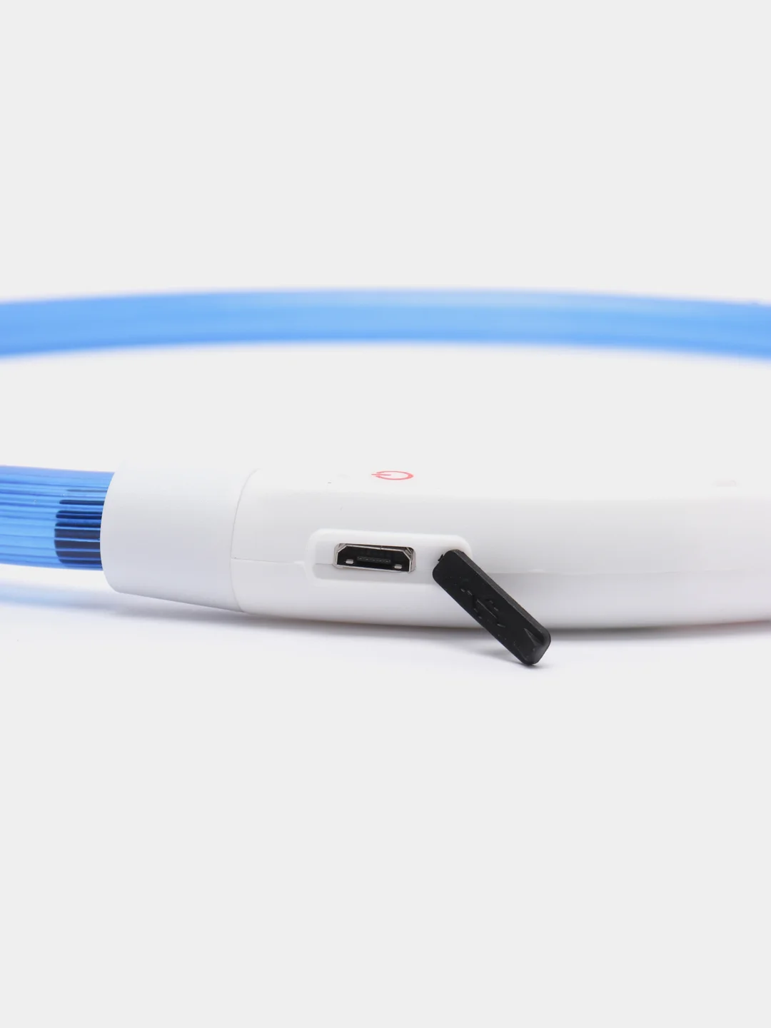 Синий светящийся LED ошейник силиконовый для собак, на USB зарядке