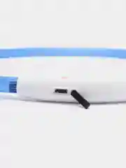 Синий светящийся LED ошейник силиконовый для собак, на USB зарядке