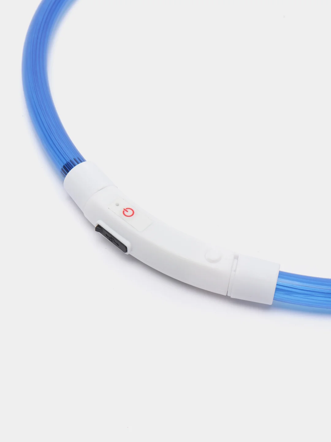Синий светящийся LED ошейник силиконовый для собак, на USB зарядке