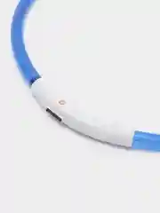 Синий светящийся LED ошейник силиконовый для собак, на USB зарядке