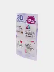 Тёмно-коричневый 3d наклейка (3Д объемная наклейка) стикер на телефон игры Майнкрафт, Крипер, свинка