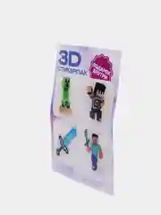 Фиолетовый 3d наклейка (3Д объемная наклейка) стикер на телефон игры Майнкрафт, Крипер, свинка