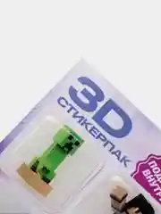 Фиолетовый 3d наклейка (3Д объемная наклейка) стикер на телефон игры Майнкрафт, Крипер, свинка