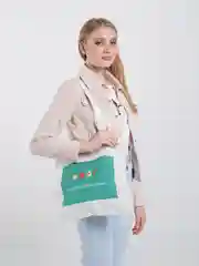 Бирюзовый женская сумка шоппер / пляжная эко сумка