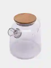 Чайник стеклянный заварочный с бамбуковой крышкой