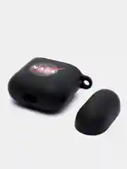 Бордовый силиконовый чехол для наушников Apple Airpods 1, 2. с принтом Nike, Nasa (Найк, Наса))