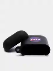Синий силиконовый чехол для наушников Apple Airpods 1, 2. с принтом Nike, Nasa (Найк, Наса))